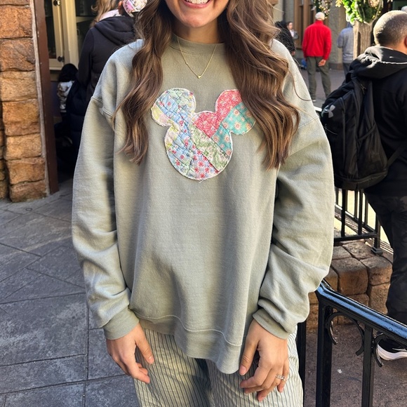 Disney Sweaters - Quilted Mickey Mouse Sweatshirt Handmade sz L